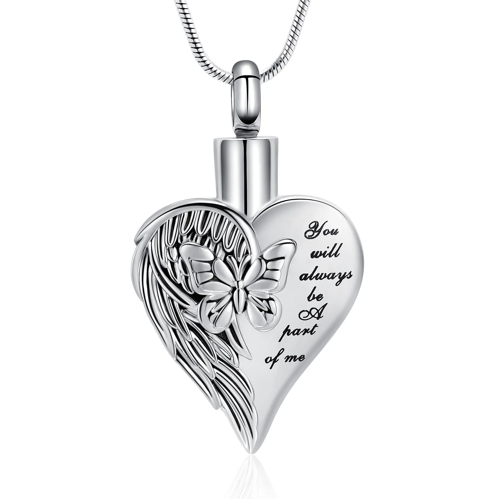 Starlight Urns Butterfly Heart Urn Cremation Necklace
