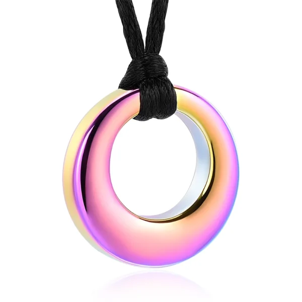 starlight urns circle stainless steel urn necklace for ashes – cremation jewelry memorial keepsake pendant