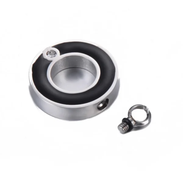 starlight urns black circle urn necklace with cz crystal – stainless steel cremation jewelry memorial pendant for ashes