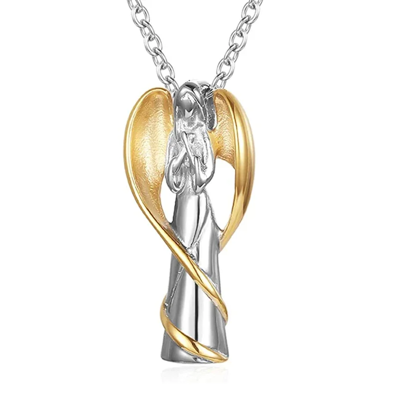 Starlight Urns Angel With Golden Wings Cremation Necklace