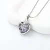 starlight urns stainless steel purple crystal heart cremation jewelry necklace for ashes