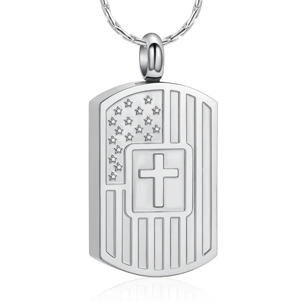 starlights urns american flag urn necklace – patriotic memorial cremation jewelry for ashes