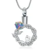 starlight urns circle of rose urn necklace for ashes – stainless steel cremation jewelry memorial keepsake pendant
