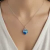 urn necklace ashes necklace tree blue crystal
