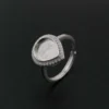 925 sterling silver pear ash infused cremation jewelry ring made with ashes