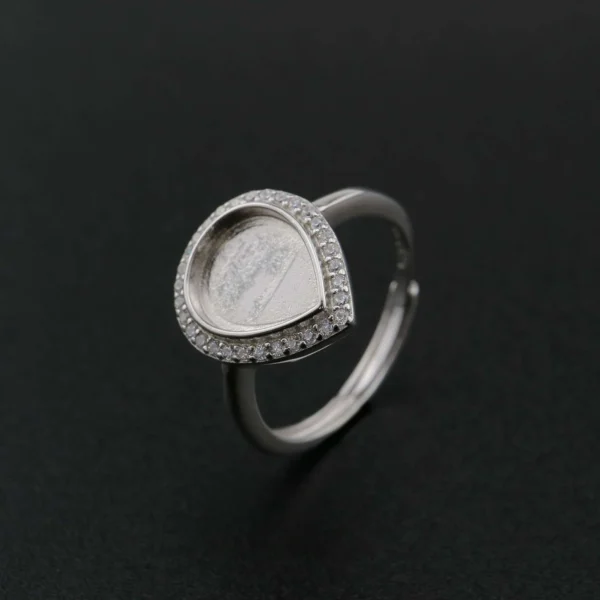 925 sterling silver pear ash infused cremation jewelry ring made with ashes