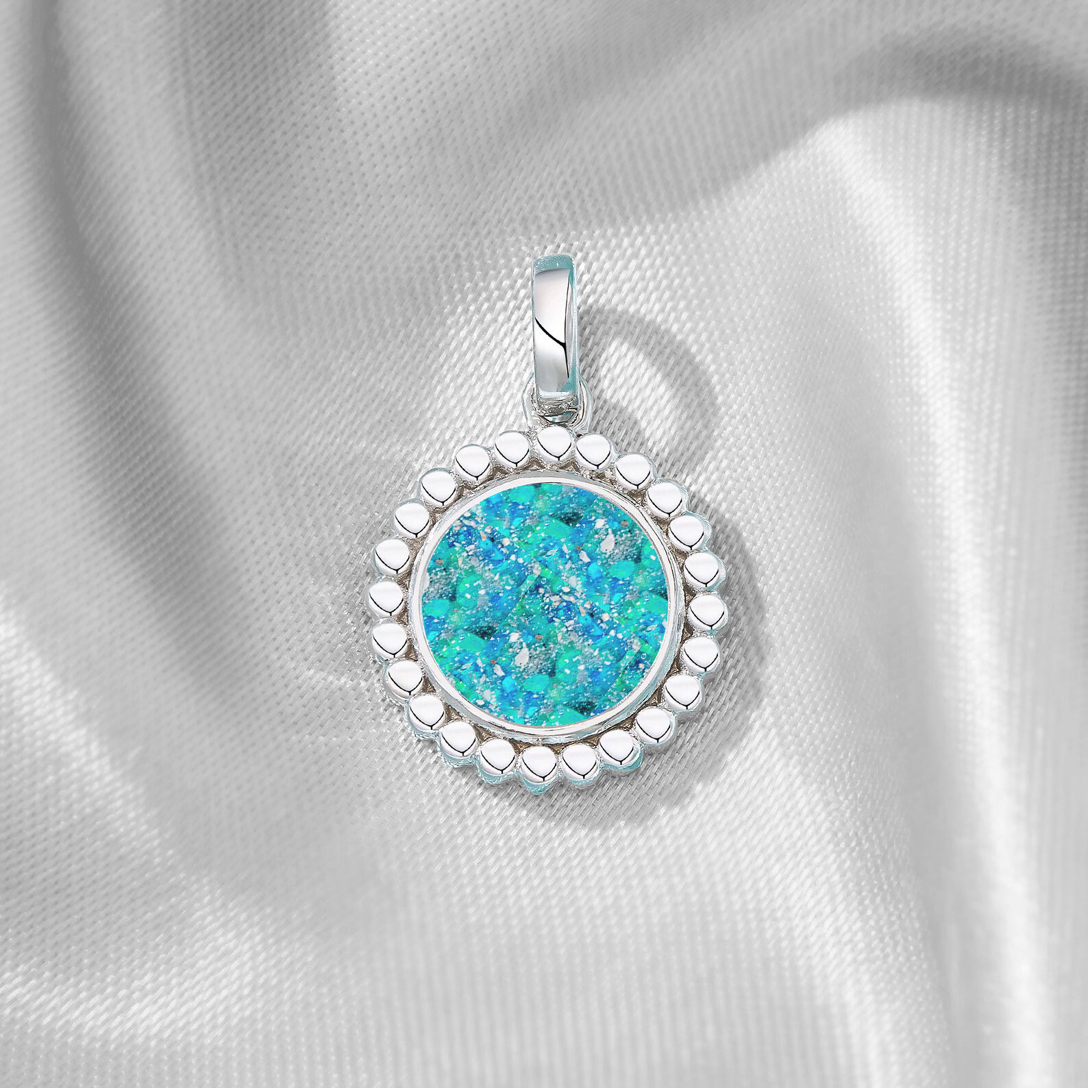 Sterling Silver Ash Infused Opal Necklace Cremation Jewelry Made With Ashes